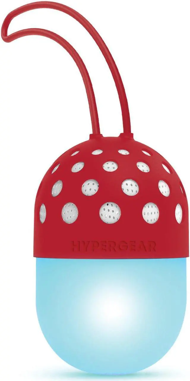Alt view image 2 of 4 - HyperGear 15716 Go-Glo Indoor and Outdoor Bluetooth Light-up-LED 3-Watt Portable Speaker (Red)