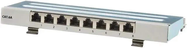 Alt view image 2 of 16 - Tripp Lite Cat6a STP Patch Panel 8 Ports DIN Rail N250SH08DIN6A