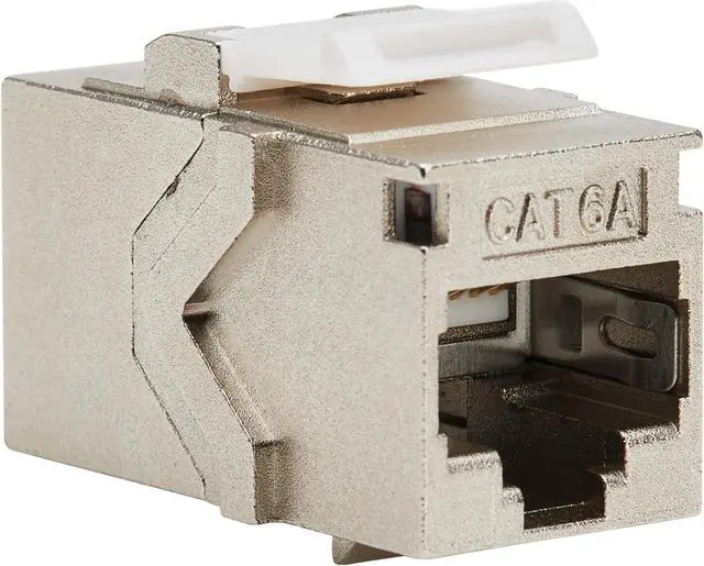 Alt view image 9 of 15 - Tripp Lite Cat6a Shielded Snap-In Coupler (RJ45 F/F), TAA - 1 x RJ-45 Keystone Female - 1 x RJ-45 Keystone Female - Nickel Connector - Gold Contact - Silver - TAA Compliant