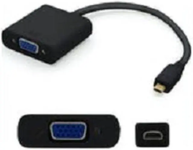 Alt view image 3 of 5 - AddOn 6ft HDMI 1.3 Male to VGA Male Black Cable For Resolution Up to 1920x1200 (WUXGA) - 6 ft HDMI/VGA Video Cable for Video Device - First End: HDMI 1.3 Digital Audio/Video - Male - Second End: 15-pi