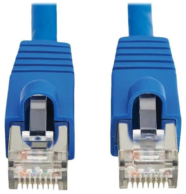Alt view image 7 of 11 - Tripp Lite Cat8 40G Snagless SSTP Ethernet Cable RJ45 M/M PoE Blue 3 ft. 0.9 m N272F03BL