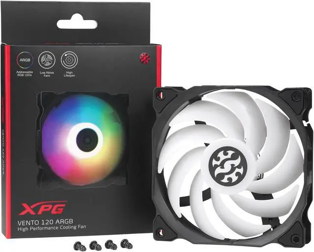 Alt view image 8 of 11 - XPG VENTO 120 ARGB LED Case Fan | 45.3 CMF - 1200RPM | 3 PIN, 120MM Fan | 9 LEDs - Major Motherboard Compatibility