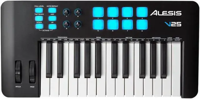 Alt view image 5 of 9 - Alesis V25 MKII 25-Key Keyboard Controller
