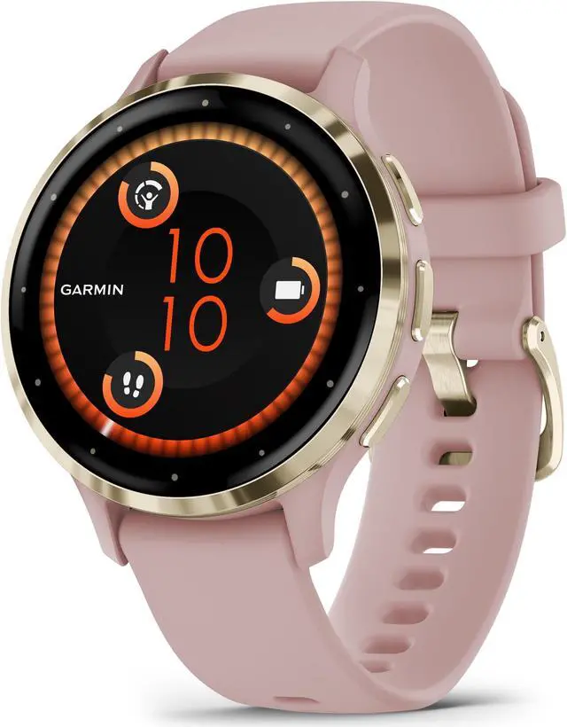 Alt view image 5 of 14 - Garmin Venu 3S, Soft Gold Stainless Steel Bezel with Dust Rose Case and Silicone Band | Smart Watch 010-02785-03