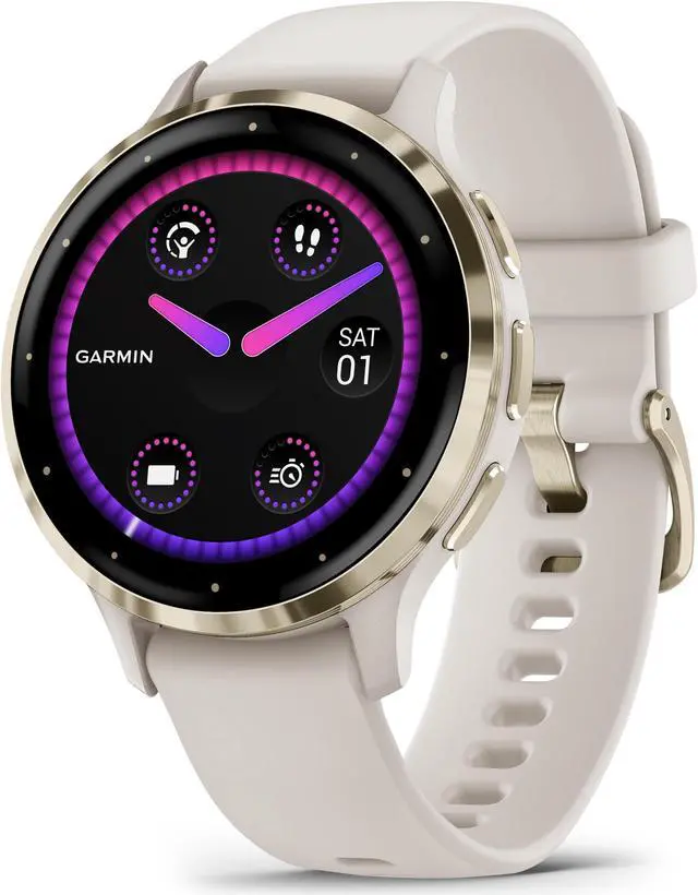 Alt view image 5 of 14 - Garmin Venu 3S, Soft Gold Stainless Steel Bezel with Ivory Case and Silicone Band| Smart Watch 010-02785-04