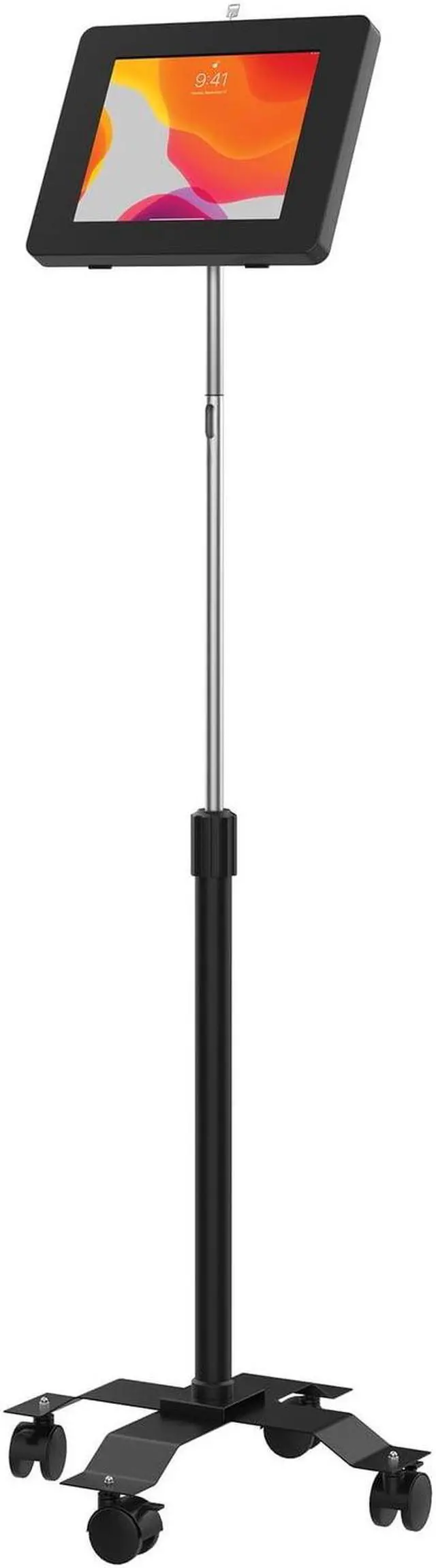 Alt view image 3 of 10 - CTA Digital Compact Mobile Floor Stand with Universal Security Enclosure Black