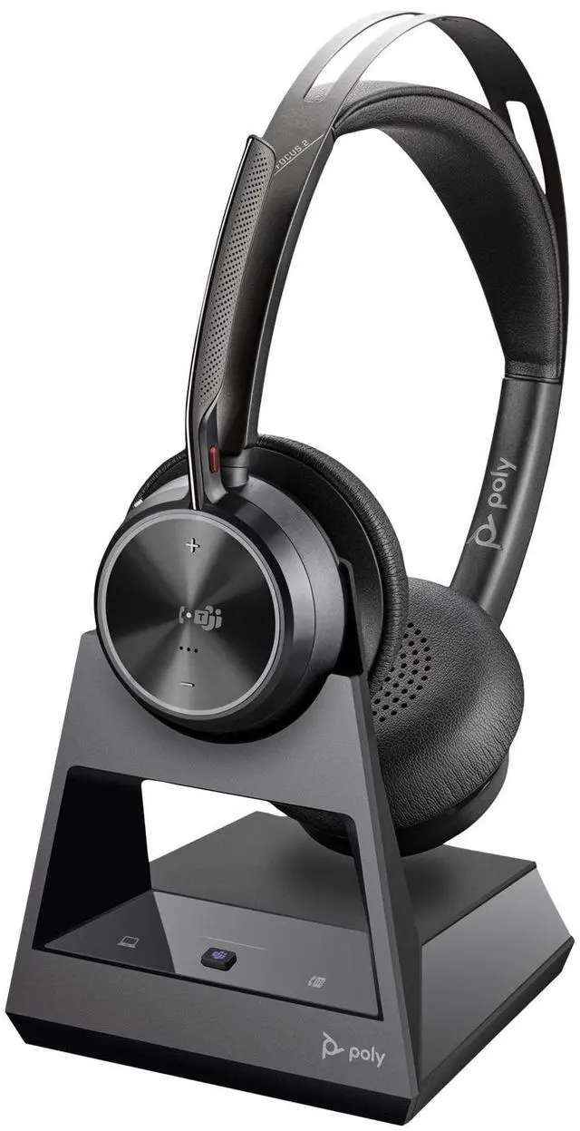 Alt view image 3 of 11 - Poly Voyager Focus 2-M Microsoft Teams Certified With Charge Stand Headset - Google Assistant, Siri - Stereo - USB Type C - Wired/Wireless - Bluetooth - 298.6 ft - 20 Hz - 20 kHz - On-ear - Binaural -