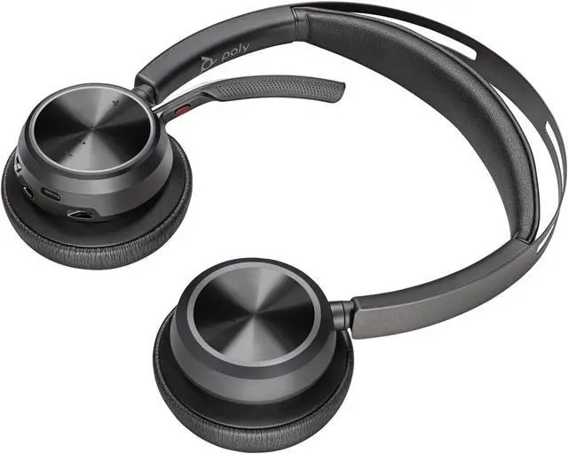 Alt view image 2 of 10 - Poly Voyager Focus 2 USB-C Headset - Siri, Google Assistant - Stereo - USB Type C, Micro USB - Wired/Wireless - Bluetooth - 300 ft - 20 Hz - 20 kHz - On-ear - Binaural - Open - 4.92 ft Cable - Electre