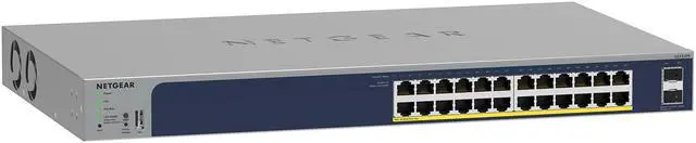 Main image of NETGEAR 24-Port PoE Gigabit Ethernet Smart Switch (GS724TP) - Managed, 24 x 1G, 24 x PoE+ @ 190W, 2 x 1G SFP, Optional Insight Cloud Management, Desktop or Rackmount, and Limited Lifetime Protection