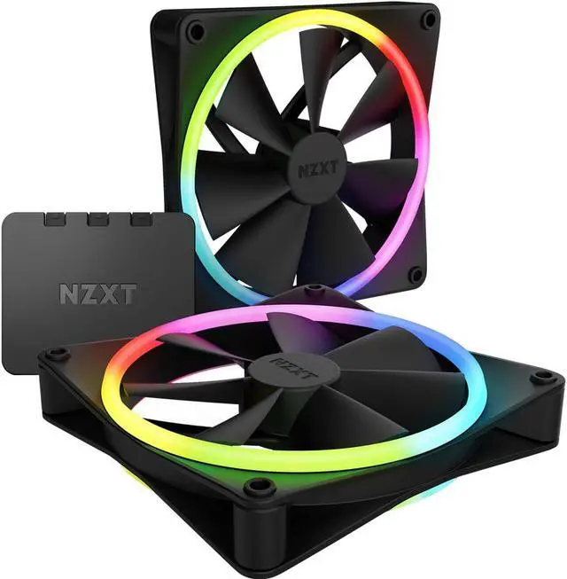 Alt view image 17 of 17 - NZXT F140RGB Duo - 140mm Dual-sided RGB Fan - Twin Pack (Black) w/RGB Controller