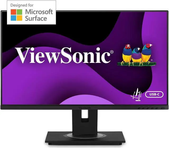 Alt view image 15 of 20 - ViewSonic VG245 24 Inch IPS 1080p Monitor Designed for Surface with advanced ergonomics, 60W USB C, HDMI and DisplayPort inputs for Home and Office