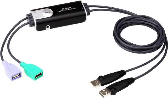 Alt view image 2 of 5 - ATEN 2-Port USB Boundless Cable KM Switch