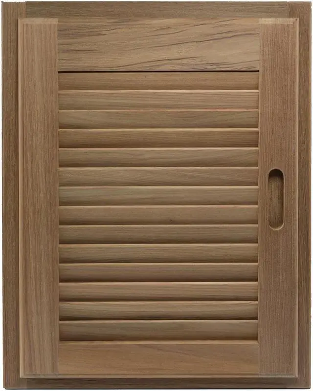 Alt view image 2 of 3 - WHITECAP TEAK LOUVERED DOOR & FRAME 15" X 20" RIGHT HAND