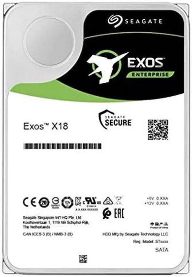 Alt view image 6 of 6 - Seagate Exos X18 ST14000NM001J 14TB 7200 RPM 256MB Cache SATA 6.0Gb/s 3.5" Internal Hard Drive, SED