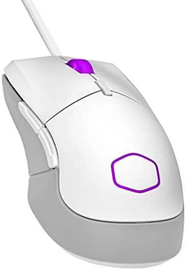Alt view image 9 of 15 - cooler master mm310 gaming mouse white with adjustable 12,000 dpi optical sensor, ultraweave cable, ptfe feet and masterplus+ software (mm-310-wwol1)