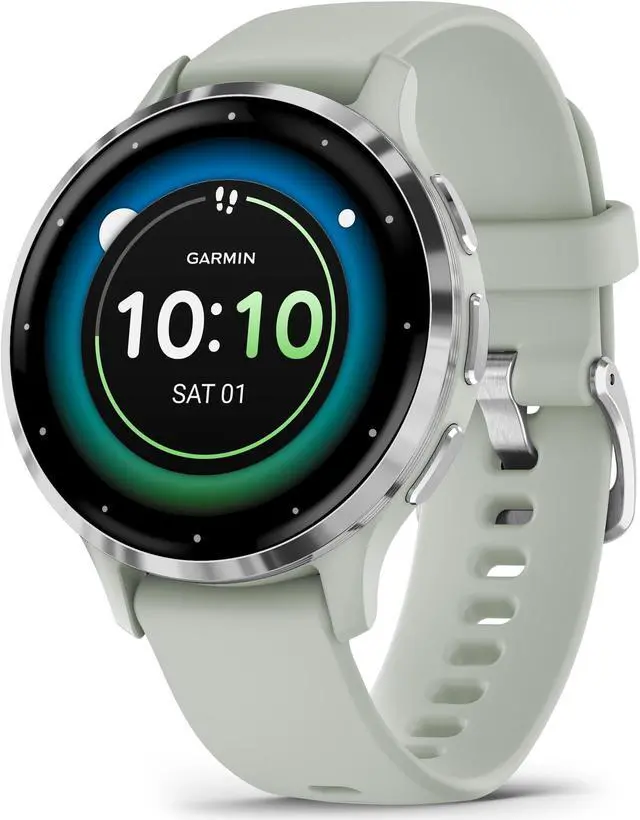 Alt view image 5 of 13 - Garmin Venu 3S, Silver Stainless Steel Bezel with Sage Gray Case and Silicone Band | Smart Watch 010-02785-01