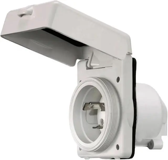 Alt view image 6 of 6 - HUBBELL WIRING DEVICE-KELLEMS HBL303NM 30A Marine Flanged Locking Inlet 2P 3W