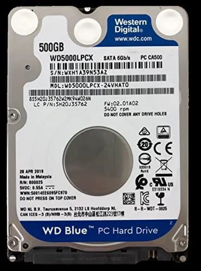 Alt view image 6 of 6 - WD Blue WD5000LPZX 500 GB Hard Drive - 2.5" Internal - SATA (SATA/600) - 5400rpm