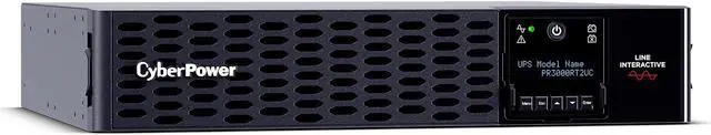Alt view image 2 of 2 - CyberPower PR3000RT2UC Smart App Sinewave UPS Systems - 3000VA/3000W, 120 VAC, NEMA L5-30P, 2U, Rack / Tower, Sine Wave, 9 Outlets, LCD, PowerPanel® Business