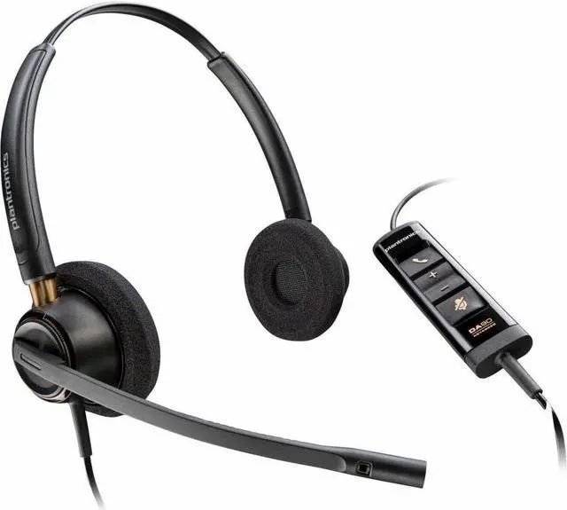 Alt view image 2 of 2 - Poly EncorePro EP525-M Headset - Stereo - USB Type A - Wired - On-ear - Binaural - Ear-cup - Noise Cancelling Microphone