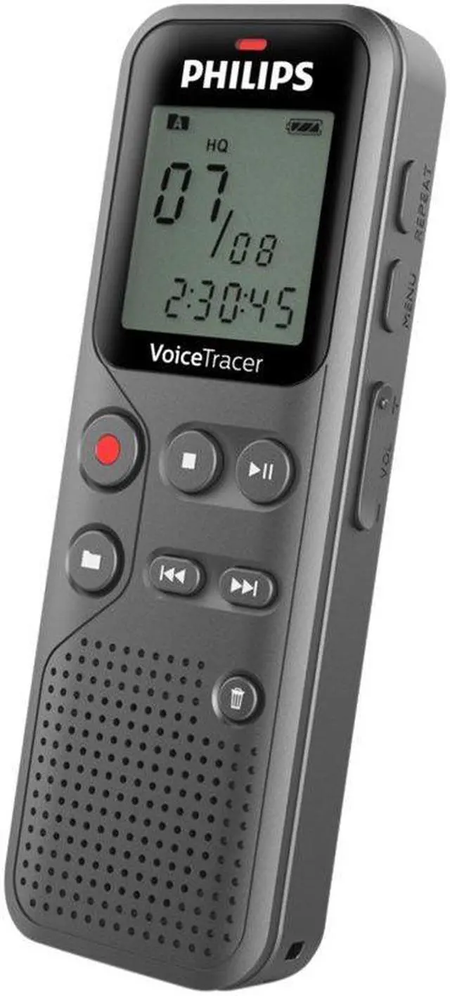 Alt view image 3 of 7 - Philips VoiceTracer Digital Voice Recorder 8GB Black (DVT1120)