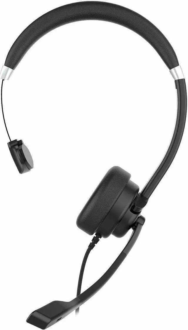 Alt view image 8 of 15 - Morpheus 360 Connect USB Mono Headset with Boom Microphone - Noise Cancelling - Reversible Design - Protein Leather Ear Cushion - in-Line Volume Controls - Mute Button - Black - HS5200MU