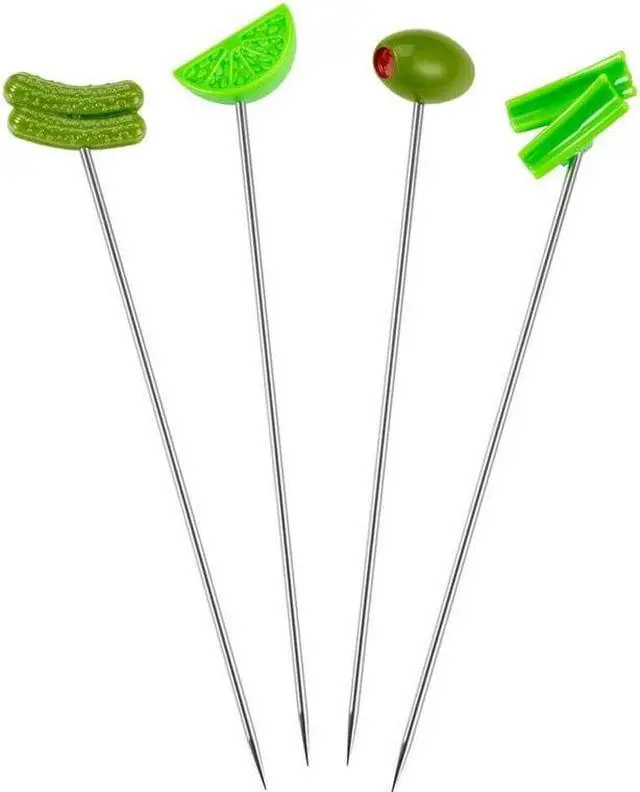 Alt view image 6 of 6 - Prodyne Bl-4 Green Garnish Bloody Mary Cocktail Skewers