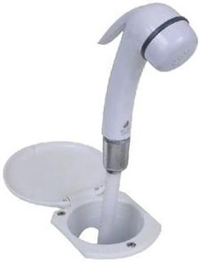 Alt view image 2 of 3 - Scandvik Recessed Shower w/6' White Hose - Euro Trigger Sprayer