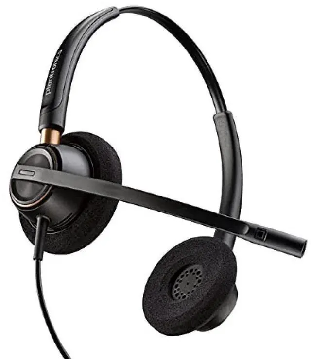 Alt view image 7 of 9 - Poly EncorePro 520 with Quick Disconnect Binaural Headset TAA - Stereo - Mini-phone (3.5mm) - Wired - 20 Hz - 10 kHz - Over-the-head, On-ear - Binaural - Supra-aural - 2.58 ft Cable - Noise Cancelling