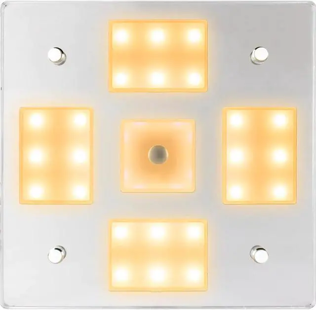 Alt view image 2 of 3 - Sea-Dog Square LED Mirror Light w/On/Off Dimmer - White & Blue