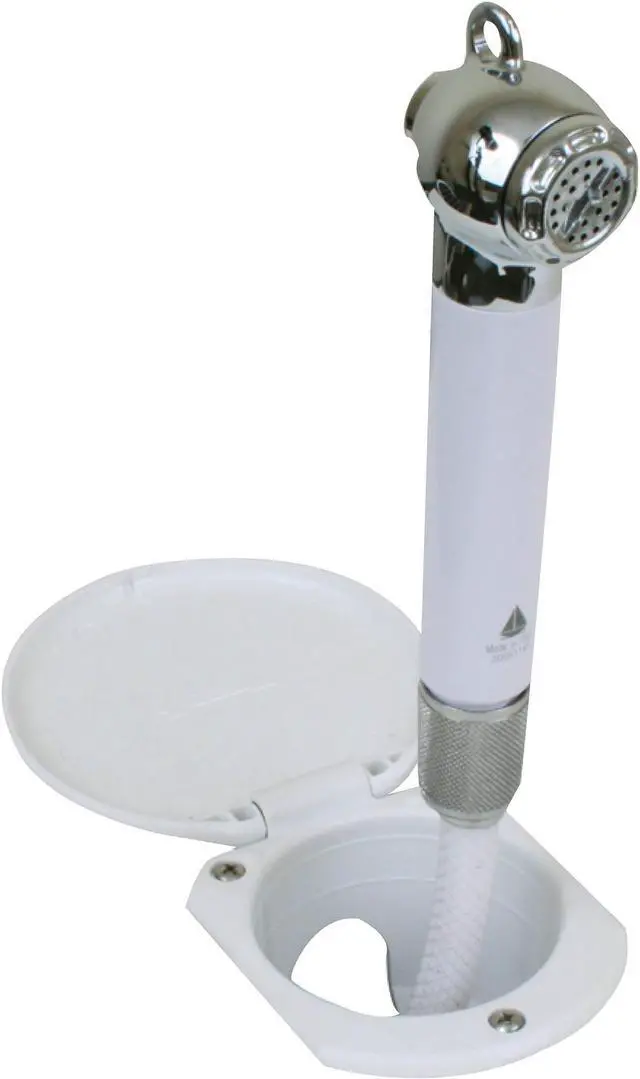 Alt view image 2 of 3 - Scandvik Recessed Shower w/6' White Hose - Push-Button
