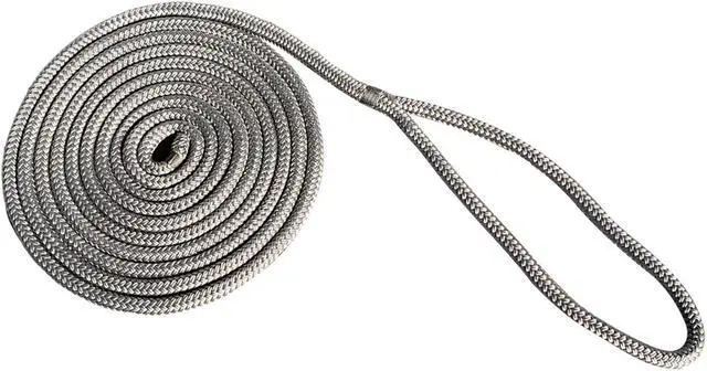 Alt view image 3 of 3 - New England Rope 1/2" x 25' Nylon Double Braid Dock Line - Grey