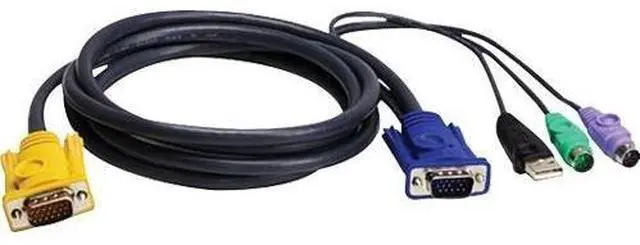 Alt view image 5 of 5 - Aten 2L5302UP 6feet USB PS2 Combo Cable for CS82 4U and CL5808 16N Cable