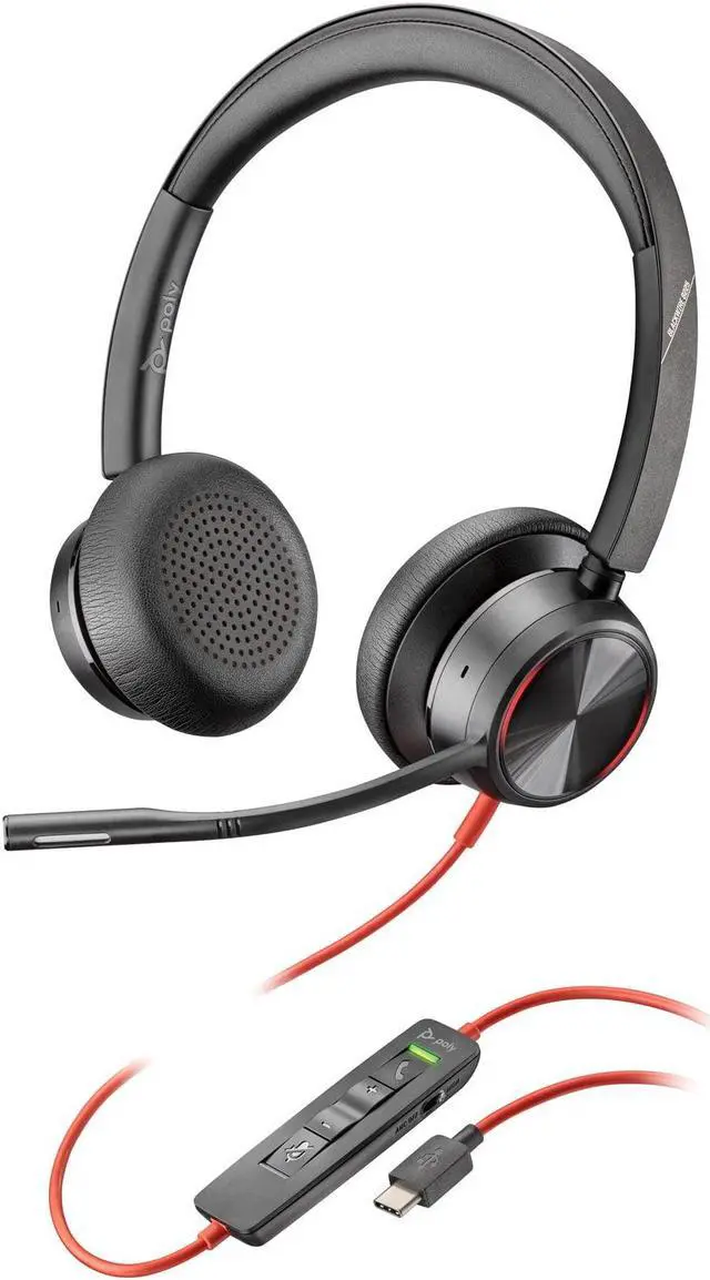 Main image of Poly Blackwire 8225 Headset - Stereo - USB Type C - Wired - 32 Ohm - 20 Hz - 20 kHz - Over-the-head - Binaural - Supra-aural - 7.19 ft Cable - Noise Cancelling MicrophoneTAA Compliant