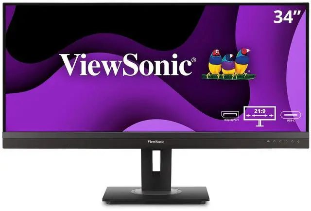Alt view image 8 of 13 - ViewSonic VG3456a 34" 21:9 UltraWide QHD 1440p 100 Hz IPS Monitor with Ergonomics Design, 100W USB C, Docking Built-In, Gigabit Ethernet for Home and Office