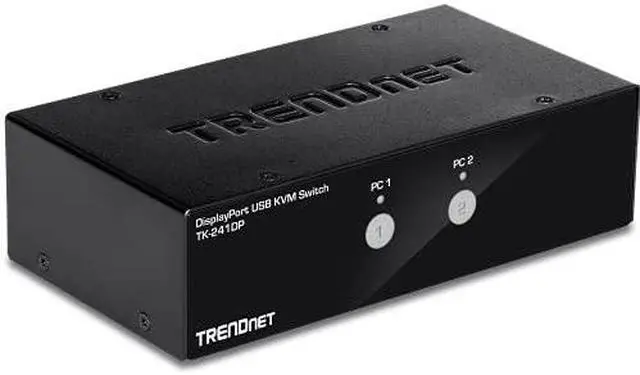 Alt view image 9 of 9 - TRENDnet 2-Port DisplayPort KVM Switch, DisplayPort 1.2 KVM, Connect And Control Two Computers, Supports 4K UHD Resolution, 3840 x 2160 at 60Hz, 2-Port USB 2.0 Hub, , Black, TK-241DP