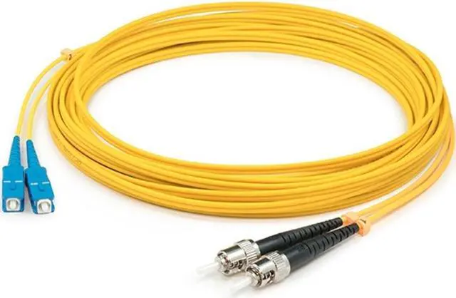 Alt view image 9 of 9 - THIS IS A 2M SC (MALE) TO ST (MALE) YELLOW DUPLEX RISER-RATED FIBER PATCH CABLE.