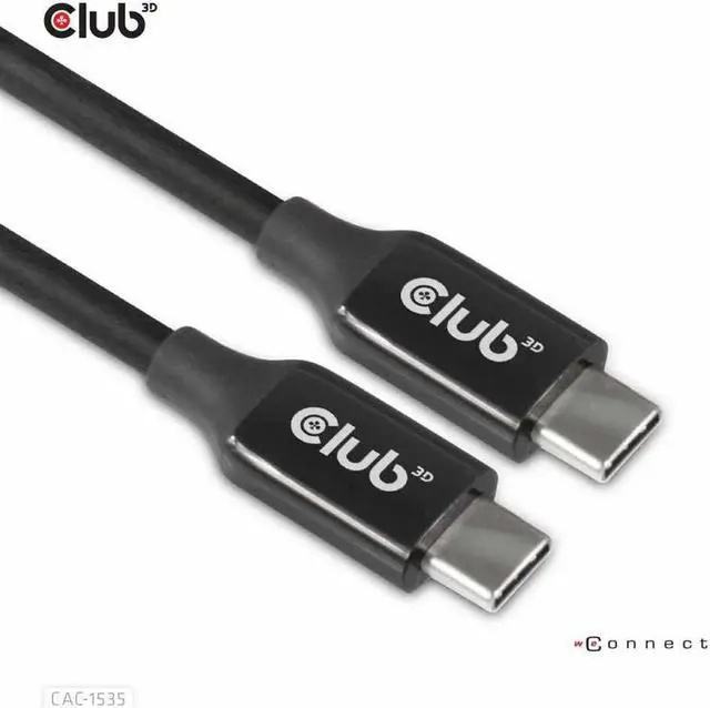 Alt view image 13 of 14 - Club3D USB-C 3.2 Gen2 to USB-C Active Bi-directional Cable 8K60Hz Male/Male 5m/16.4ft Black Adapters