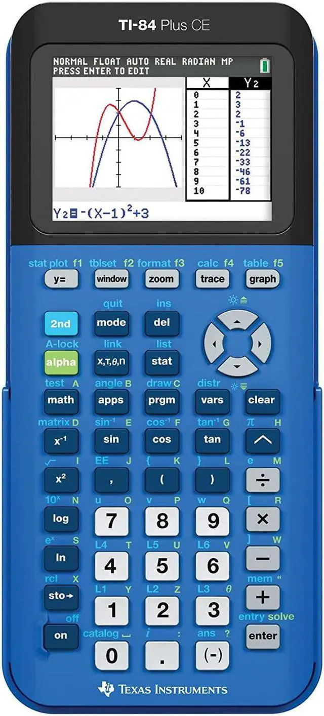 Alt view image 2 of 8 - Texas Instruments TI-84 Plus CE Graphing Calculator - 3D Graphing - Clock, Date/Time Display, Impact Resistant Cover, Slide-on Hard Case, Backlit Display, Lightweight, Durable - 2.80" - LCD - 320