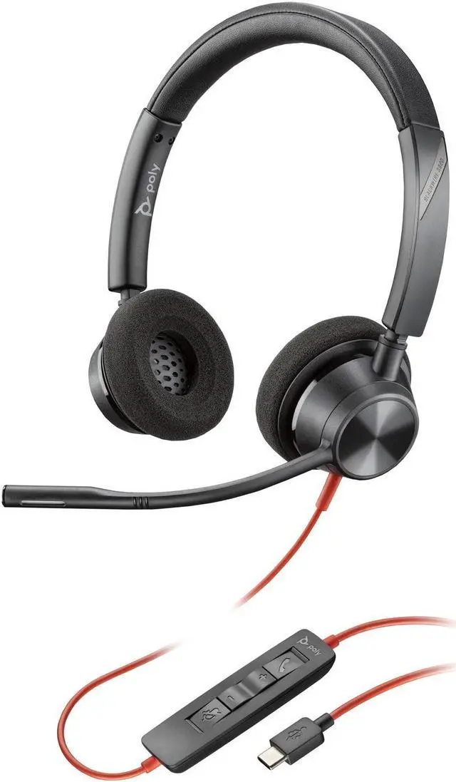 Alt view image 2 of 2 - Poly Blackwire 3320 USB-C Headset TAA - Mono - USB Type C - Wired - 32 Ohm - 20 Hz - 20 kHz - On-ear - Monaural - Supra-aural - 7.10 ft Cable - Omni-directional Microphone - Noise Canceling - Black -