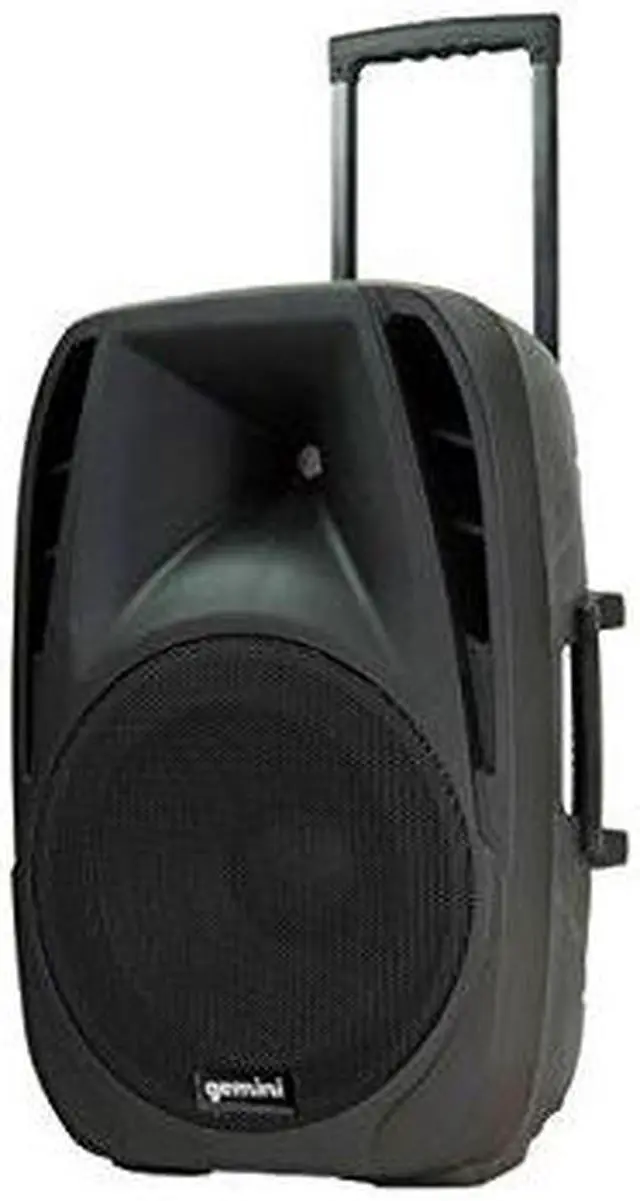 Alt view image 2 of 3 - Gemini Sound ES-15TOGO Wireless Portable Bluetooth Streaming Professional DJ PA System Trolley Active 800 Watts Speaker with Dual Mic Jacks SD Card and USB Port with 2 Wireless Mic Bundle