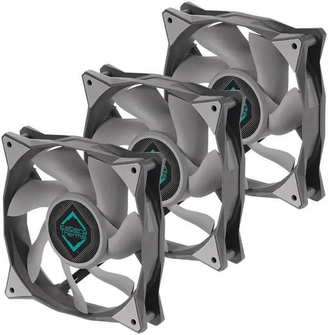 Alt view image 8 of 8 - Iceberg Thermal IceGALE Xtra 120mm PWM High Performance Case Fan 3-Pack (Gray)