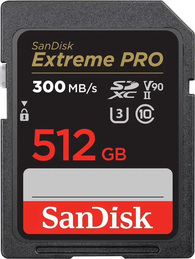 Alt view image 2 of 8 - SanDisk Extreme Pro - Flash memory card - 512 GB - Video Class V90 / UHS-II U3 / Class10 - 1733x/2000x - SDXC UHS-II