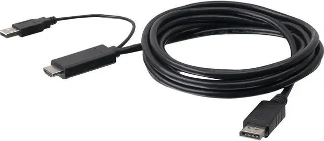 Alt view image 2 of 4 - IOGEAR 6 ft. Active 4K HDMI to DisplayPort Cable - 6 ft DisplayPort/HDMI/USB A/V Cable for KVM Switch, Video Switcher, Monitor, TV, Computer, Notebook, DVD Player, Media Player, Audio/Video Device - F