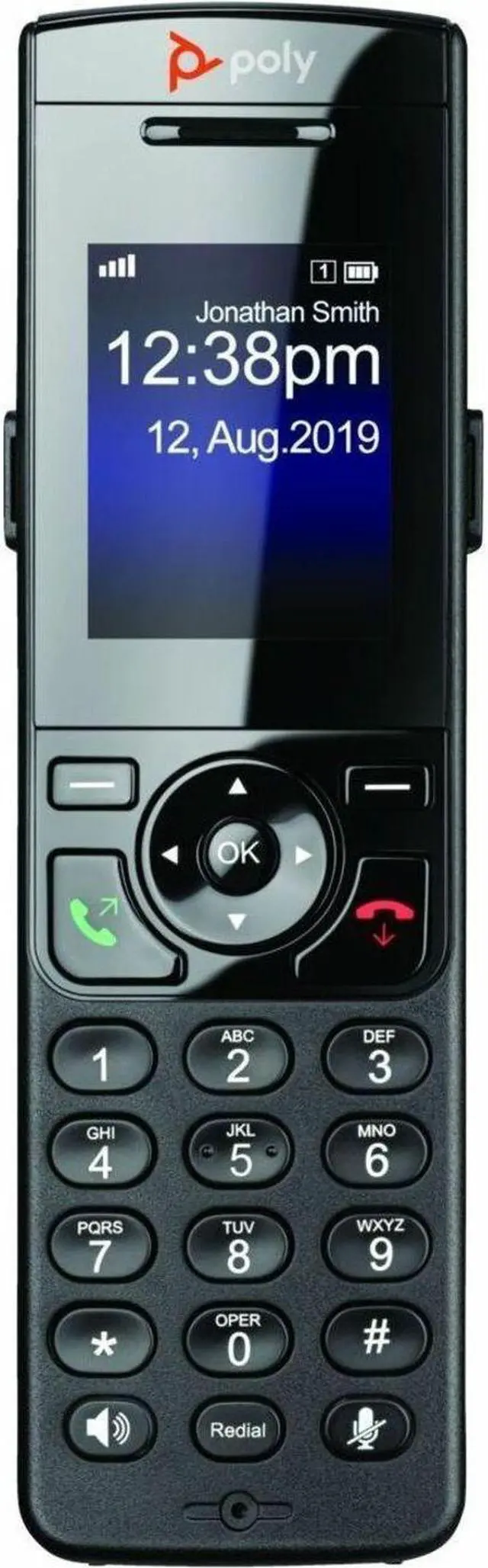 Alt view image 2 of 9 - Poly VVX D230 DECT Phone Handset and Charging Cradle w/ Power Supply 89B48AAABA