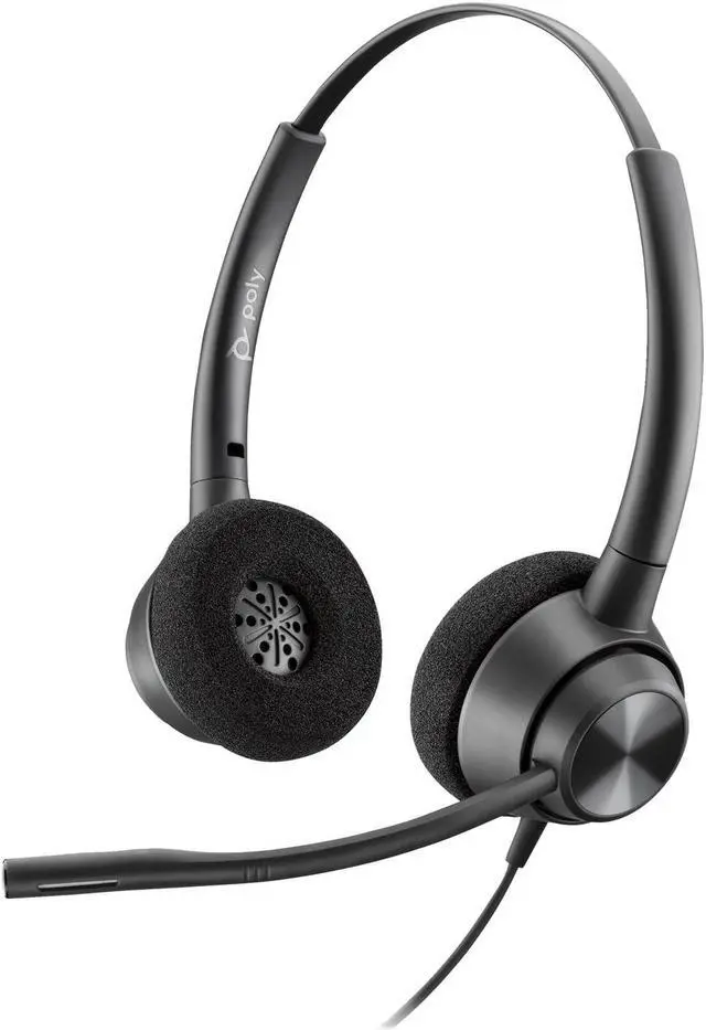 Alt view image 2 of 2 - HP EncorePro Headset - Stereo - Wired - On-ear - Binaural - Ear-cup - Noise Cancelling Microphone - Black