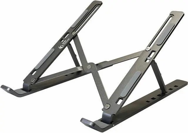 Alt view image 2 of 5 - Amer Mounts Compact Folding Laptop/Tablet Stand and Travel Bag (Dark Aluminum Edition) Weight Supported 5kg (11lbs) AMRNS02DG
