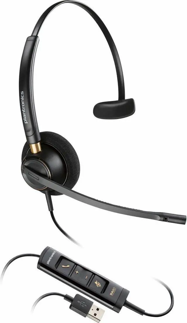 Alt view image 2 of 3 - Hp Poly Headsets EncorePro 515 Microsoft Teams Certified Monoaural with USB-A Headset Microsoft Teams Certification Mono USB Type A Wired Model 783R1AA