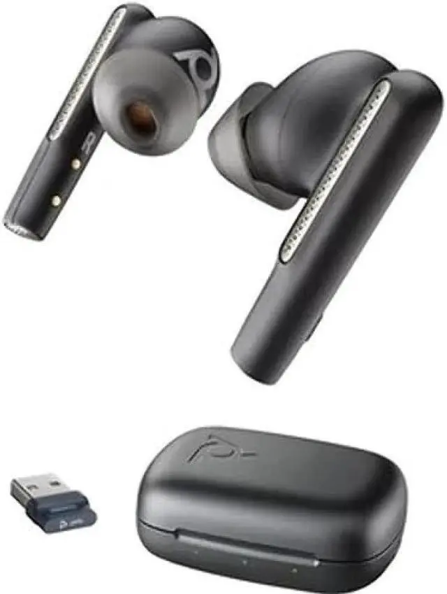 Alt view image 5 of 9 - HP Poly Voyager Free 60 UC M Carbon Black Earbuds +BT700 USB-A Adapter +Basic Charge Case (7Y8L7AA)
