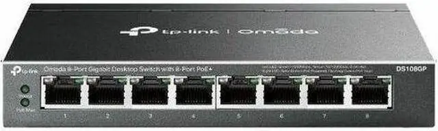 Main image of TP-Link Omada 8-Port Gigabit Desktop Switch with 8-Port PoE+ DS108GP